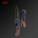 8” American Flag Assisted Open EDC Folding Knife, Red/White/Blue