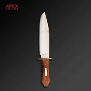 Handmade 14” Jim Bowie Replica Knife with Walnut Wood and Brass Guard Handle