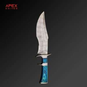 Custom Handmade Bowie Knife with Densified Wood Double Guard Handle